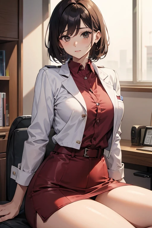 female doctor、Sexy、sitting、meaty