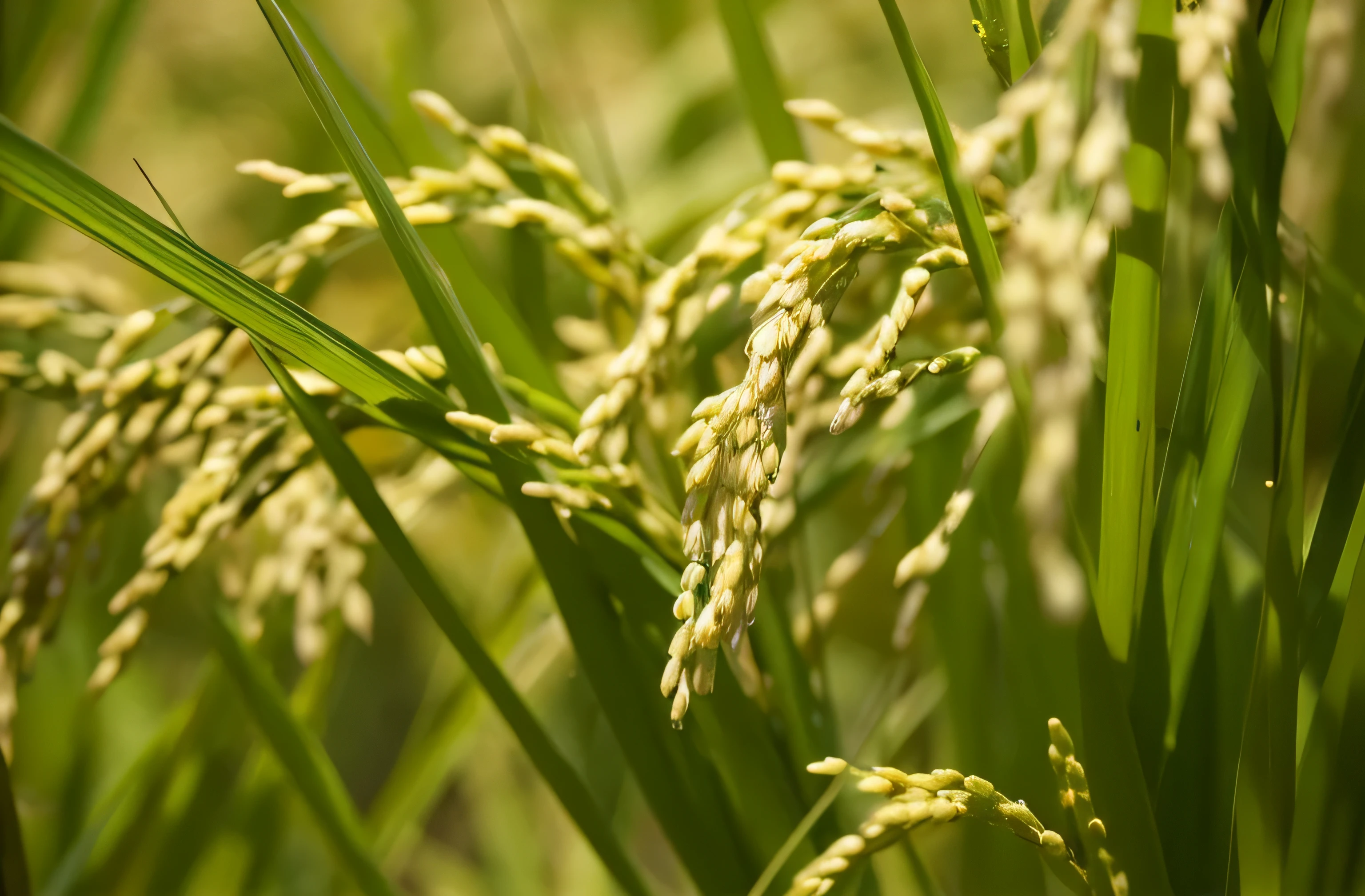 there are many stalks of rice growing in the field, rice, close up photoของ Lain Iwakura, close up photoของ Iwakura Lain, Iwakura Lane (Iwakura Lain), เมล็ดriceสูง, close up photo, rice paddies, close up, Highly detailed photos, tube, By Kiyoshi Yamashita, vertical close, close up shooting