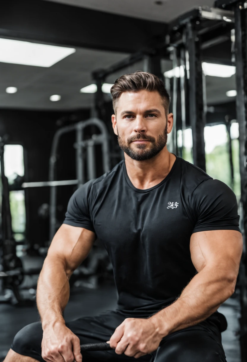 30 year old handsome man，He is an instructor，Gym