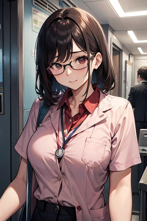 Beautiful Mature Woman、eye glass、short-haired、nurse、nurse、hospitals、Perfect style、Running