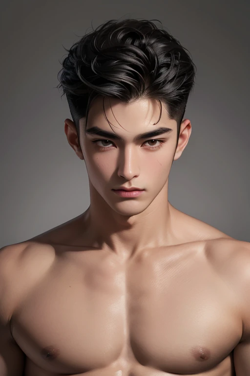 ((High quality)), ((masterpiece)), ((highly detailed)), perfect face, realistic, ((man)), ((Asian)), full body, young, 20 years old, black hair, comma hair cut style, ((handsome)), detailed eyes, beautiful detailed nose, realistic body, realistic light, comfortable expressions, cute guy, sweat guy, cool guy, young, muscular body, sexy, hot, sleep, night