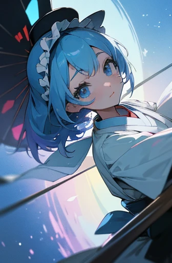 (Best quality at best, A high resolution, Japanese cartoons), (like a dream, a vibrant one), (detailed, Be expressive) 2 girls,Light blue eyes,French maid costume