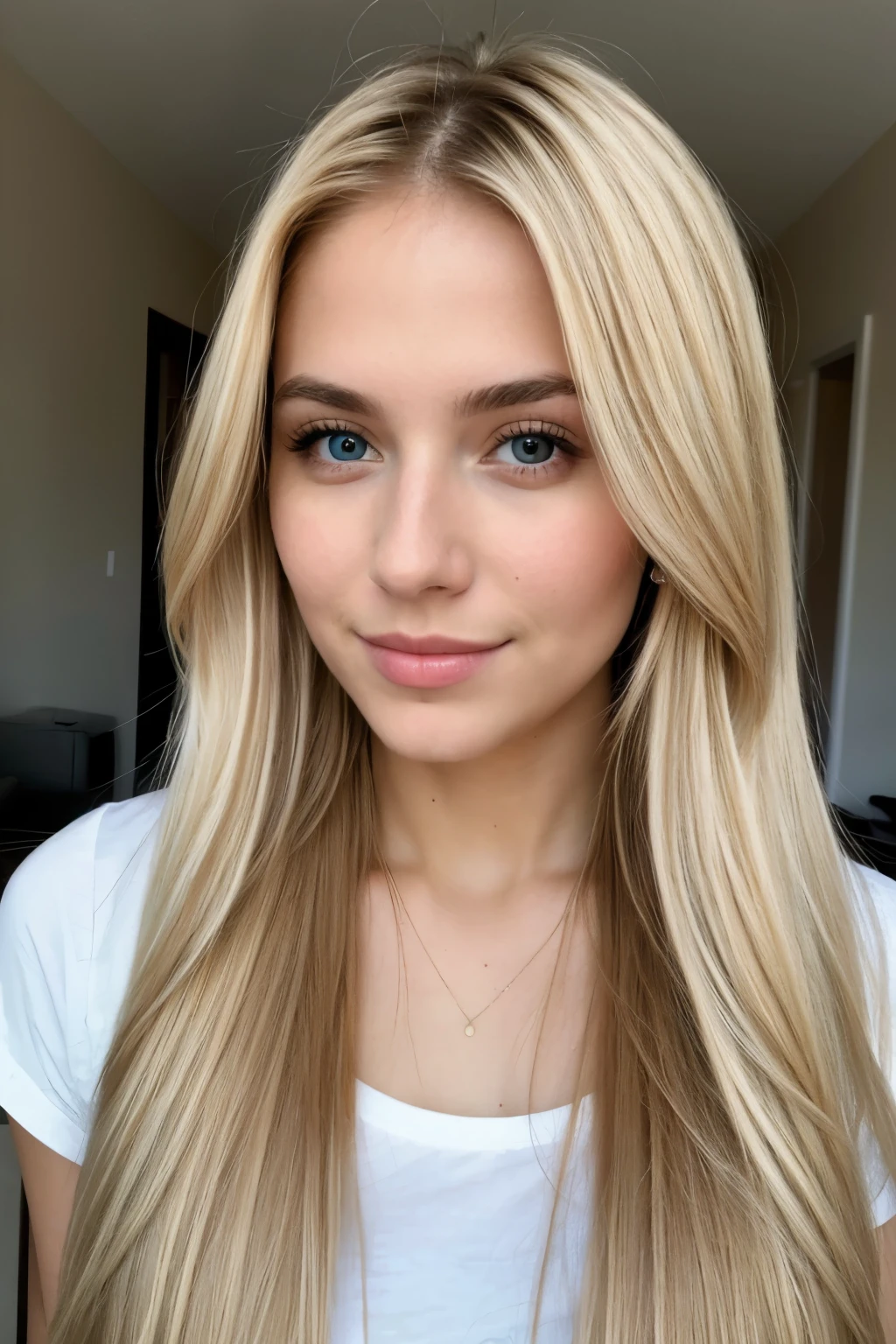 ((best quality)), ((masterpiece)), (detailed), foto from iphone, half naked, medium breasts, young blonde long hair