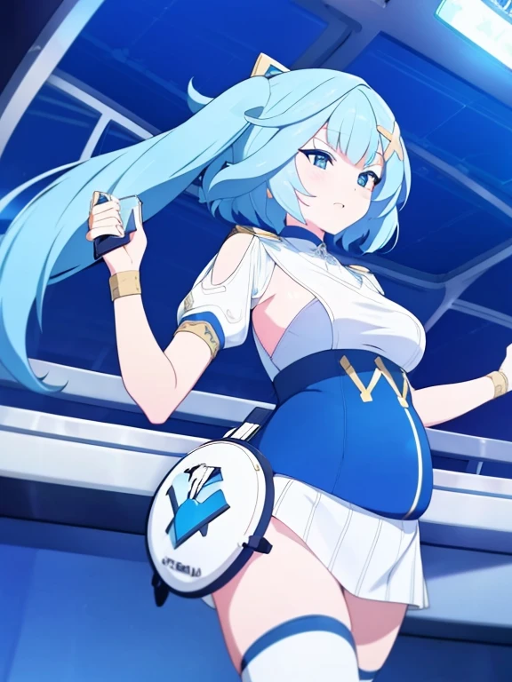 Masterpiece, best quality, pregnant, blue archive style, full body