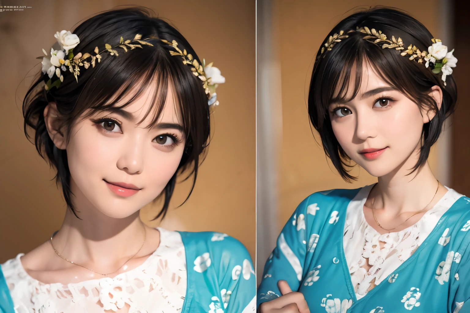 147
(20 year old woman,animal character print costume), (surreal), (High resolution), ((beautiful hairstyle 46)), ((short hair:1.46)), (gentle smile), (breasted:1.1), (lipstick)