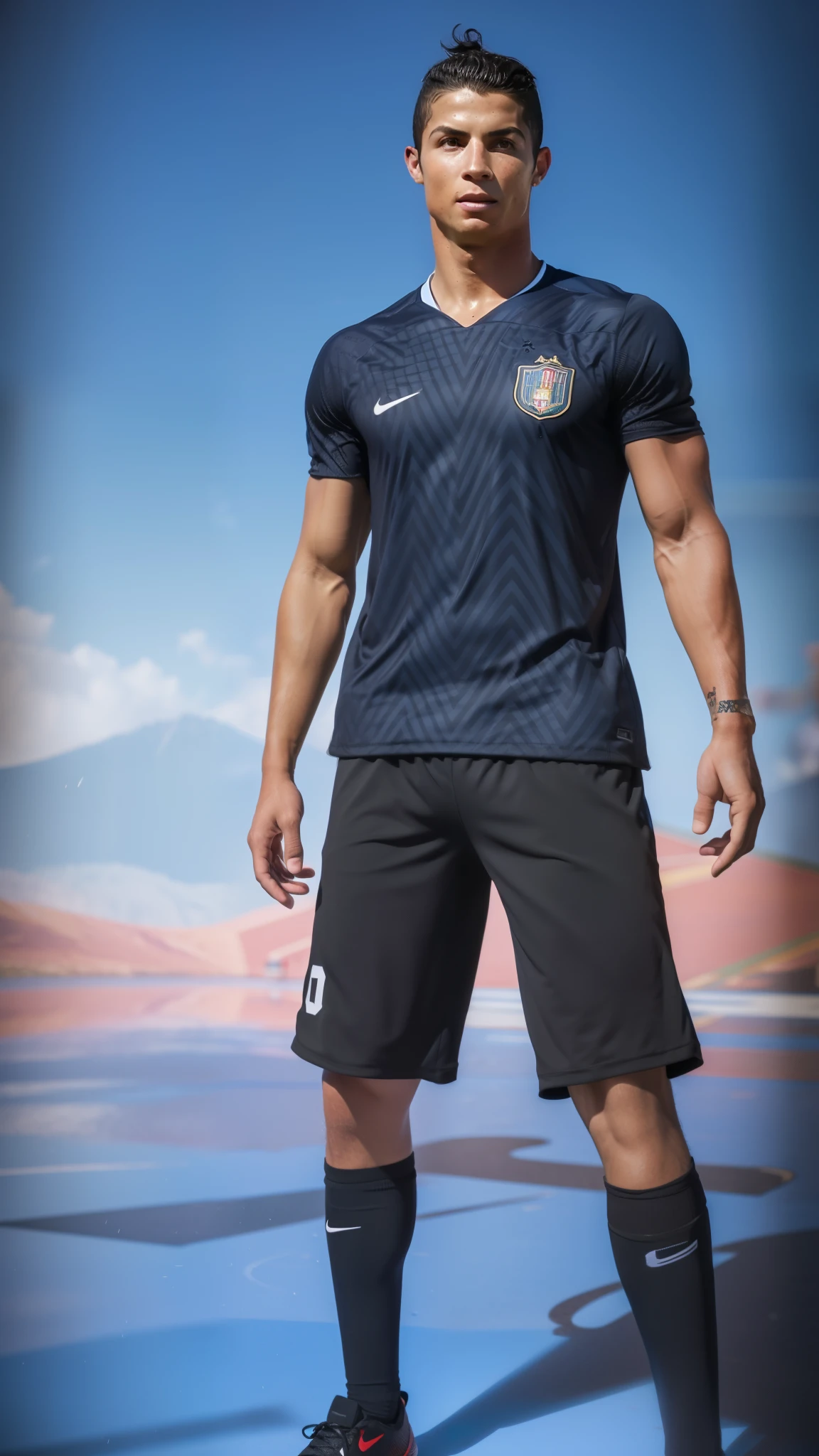 1 boy, Football player, Cristiano Ronaldo , realistic