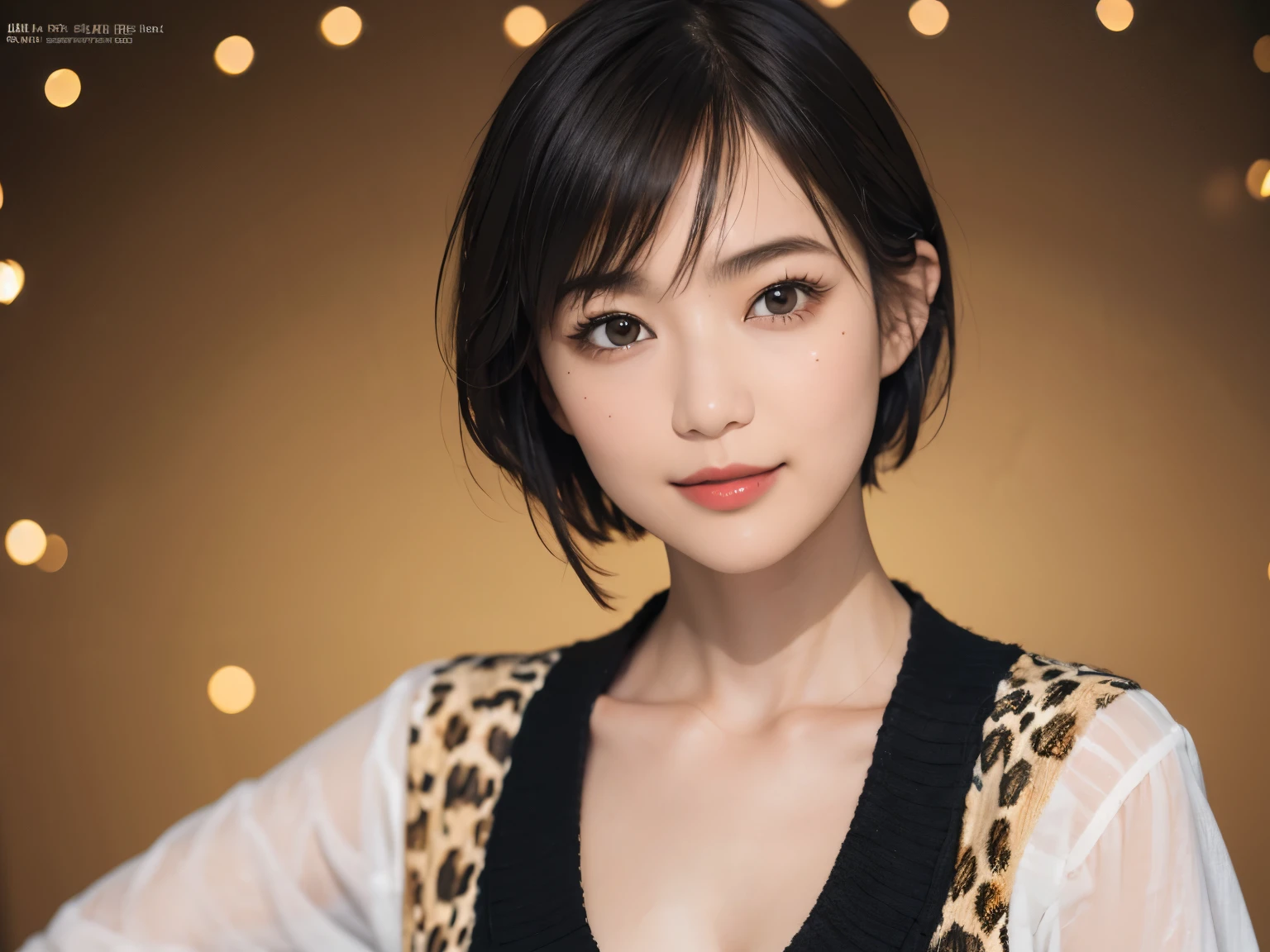 147
(20 year old woman,animal character print costume), (surreal), (High resolution), ((beautiful hairstyle 46)), ((short hair:1.46)), (gentle smile), (breasted:1.1), (lipstick)

