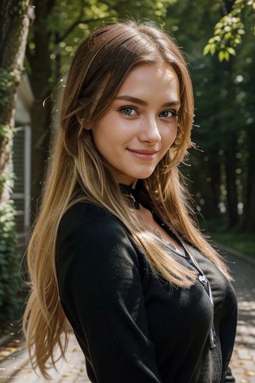 (Meisterwerk), (best quality), (Super Detail), (zerzaustes Haar), (Illustration), (1 Girl), (Interview), (Kurzer Hintergrund), beautiful detailed eyes, zartes pretty face, schwebend, (high saturation), (scheinen), Konzentrieren Sie sich auf das Gesicht, schwarzes Haar, Pony, Volles Smile, schwebend Hair. Girl, Jungfrau in der Liebe, Pixiv-Illustration, top quality, Super detailliert, Smile, clever, pretty face, 4K, Natur, Sunlight through trees, beautiful Blonde Girl, about 24 years old, 1.70 meters, candid, selfie, fitness influencer, cute face