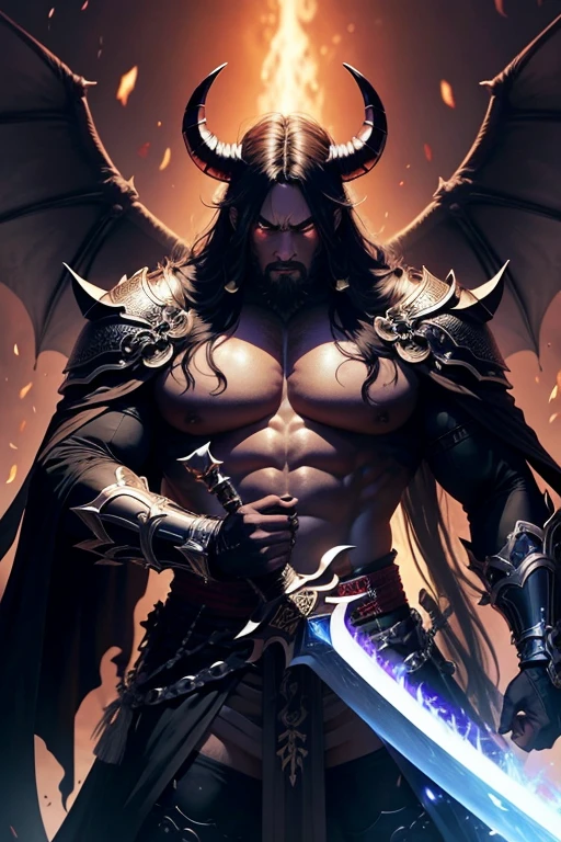 Demon King　big man　black big horn　Black Great Sword　Demon King城の玉座