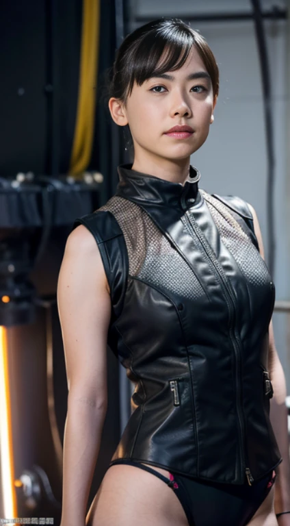 30 years old, woman,  (disorganized, High resolution, ultra be familiar with), 1woman, 成熟したwoman, , Brown short-cut hair, split color hair, heterochromia, ((Full body shot))、 micro bikini, finely be familiar with eyes and be familiar with face, extremely be familiar with CG unity 16ｋSuper high quality wallpaper, intricate details, (Style-RustMagic:0.8), (Medieval cyborgs:0.8), portrait, (bloody wounds:0.7), looking at the viewer, alone, half shot, be familiar with background, (vaporpunk theme:1.1) determined look, Dirk Cowes Technomancer, floating lights, color leather vest with gear, tech wear, jetpacks, Workshops in the background, mechanical, gear, vapor, Industry, technology, furnace, grime, anvil, button, levers, automaton, electricity, electricity火花壮大な雰囲気,, portrait(Very marked camel toe), professional photos,
highest quality, be familiar with