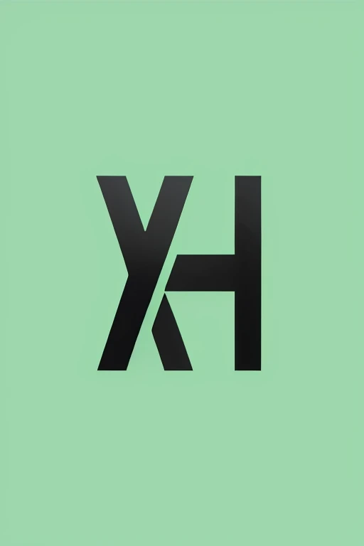 Black and green logo with letters hx, x logo, Hyper-realistic image of x, Simple logo without text, , Inspired by Karl Hofer, vector logo style, Simple logo, abstract logo