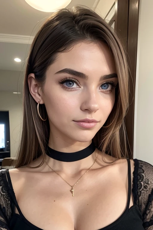 Belle fille, Marron_eyeeautiful mince adolescente de 18 ans, cheveux color [Brown highlights cheveux], [Pixie undercut] cheveux)), boucles d’oreilles, lèvres, Réaliste, taille étroite, charmant, pink lèvrestick, maquillage coloré, Cils longs, boucles d’oreilles, porter de l’eye-liner, peau claire, (mignon), (face détaillée), Yeux détaillés, Iris détaillé, corp magnifique, corps athlétique, abdominaux prononcés sur l&#39, pantalon moulan, pull , sac LV, paris