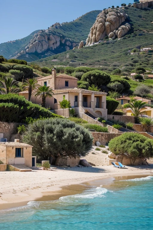 a beautiful beach in Sardinia, and a house