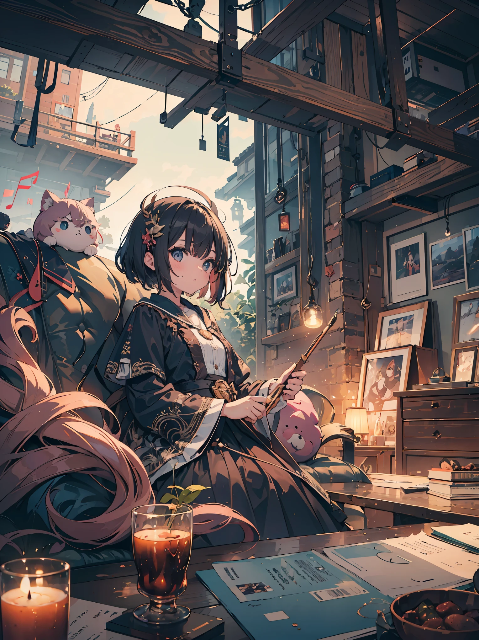 1girl,officialart,Unity8k wallpaper,Super detailed,beautiful and aesthetic,masterpiece,highest quality,(zentangle,mandala,tangle,tangle,intertwine),dynamic angle,cowboy shot,Theme Chaos of Beautiful Shapes,elegant,abrutalist design,vivid colors,romanticism,byjamesjean,Robydwiantono,Rosstran,Francisbacon,michalmraz,adrianghenie,petracortright,gerhardrichter,takatoyamamoto,ashleywood,atmospheric,ecstasyofmusicalnotes,streamingmusicalnotesvisible