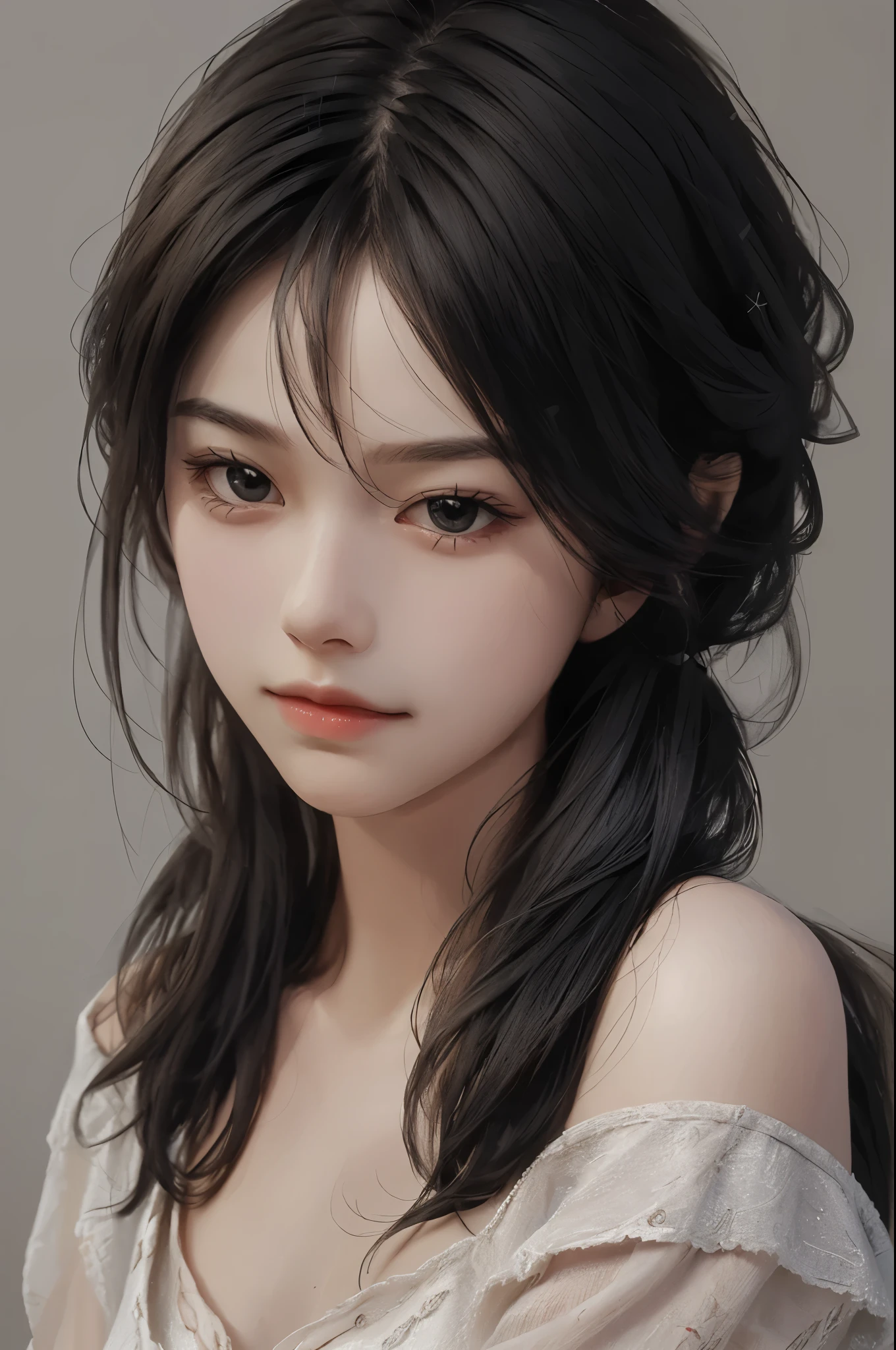 best quality,masterpiece,ultra high resolution,(lifelike:1.4),1 girl,Shoulder,charming,looking at camera,
