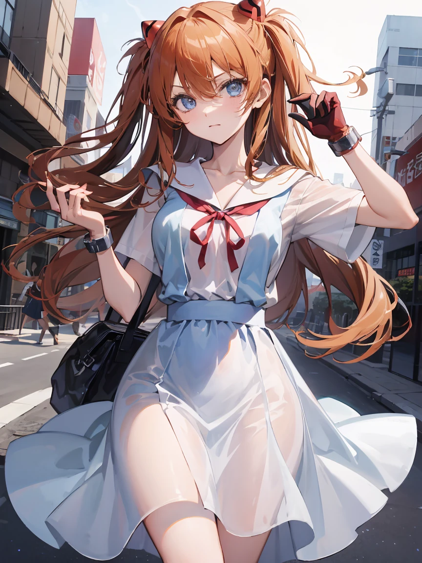disposalで監禁拘束されているasuka langley soryu,blue eyes,hair between eyes,headware,interface headset,orange hair,赤いribbon、ribbon、school uniform、skirt、slip dress、slip dress、Tokyo No. 3 Middle School Uniforms,Handcuffed and restrained,disposal,disposalでレイプされている