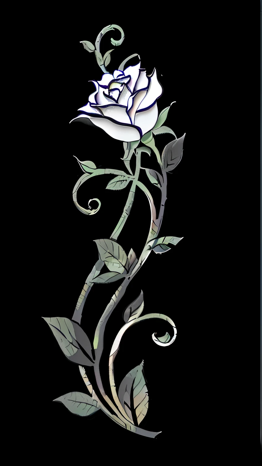 Close-up of flower on black background, translucent Roses ornate, art nuveau风格, Rose, (art nuveau风格), ( art nuveau风格 ), Multicolored Glass art, black Rose frame. d&d, art nuveau, art nuveau, accurate details, art nuveau风格!, black Rose, decorative Roses, beautiful, beautiful image, art nuveau风格 style, Multicolored Glass, Roses