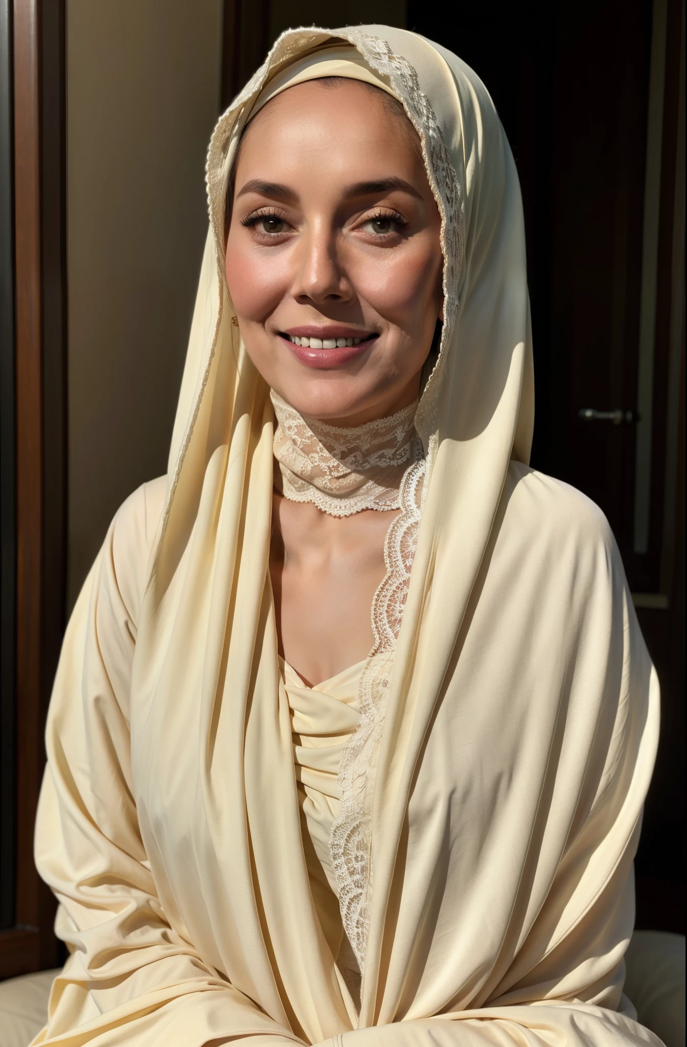 (White Transparent hijab) Halimah's 60-year-old mother was naked, very thin and Sad crying alone , "Shedding tears", Naked, Naked, Naked, 