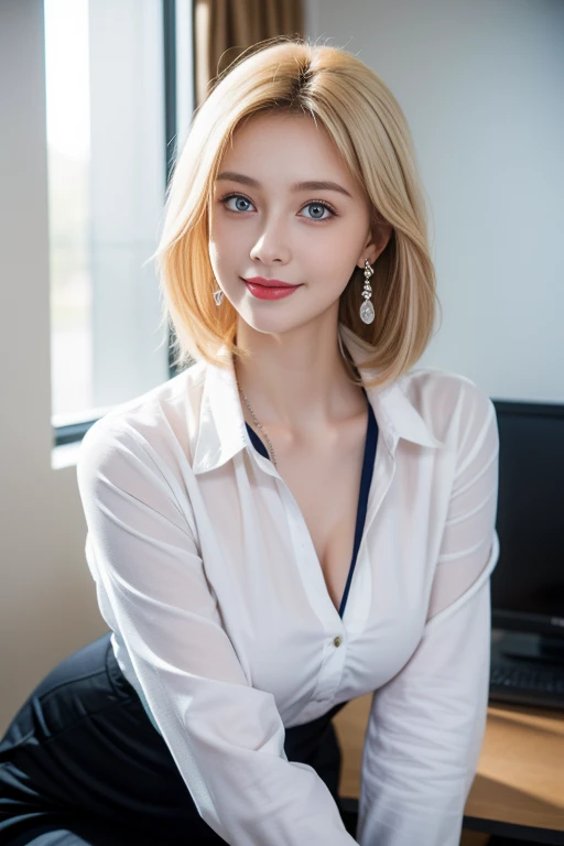 masterpiece,Highest image quality,Super details,sexy smile,amazing face and eyes,(Extremely detailed beautiful face), (The sexiest look), Snow-white breasts,Naked room,(best quality:1.4), (Super detailed), (Extremely detailed CG unified 8k wallpaper), The content is very detailed, original photo, Professional photography, ((business suit)), (Open business shirt), Indoor and below, (Office room, Dark Night Classroom,), (night sky), depth of field,Blushed,raised eyebrows,very shy,Blonde hair, blue eyes,Ruddy complexion,looking at the audience,Dreamcatcher earrings,epic,concept art,best quality ,extremely delicate and beautiful, Very detailed,best quality, official art, Extremely detailed CG unified 8k wallpaper, Huge files big and small , Super detailed, high resolution,positive focus,Blonde hair, blue eyes,Beautiful and delicate face,sparkling eyes,The most beautiful woman in the world,Mature lady,pretty smile,Expose the lower half of the bulb,Round and plump breast balls,firm breast balls,Ultra thin,translucent,