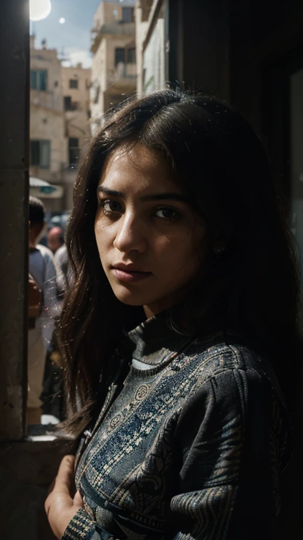 (Quality tags: masterpiece, ultra high res, illustration:1.3), an intricate illustration revealing the unrest among Palestinians in the heart of a bustling square, (moonlight revealing a tapestry of emotions:1.2), detailed portrayal of diverse faces expressing concern, (overcast sky reflecting the collective disquiet:1.1), an oppressive atmosphere in the heart of the community, (intricate details conveying realism of the scene:1.4), a palette of contrasting emotions, (subtle play of light and shadow capturing the complexity:1.2), an illustrative narrative of shared challenges, (dynamic composition portraying the animated square:1.2), a visual story revealing the intricate dynamics within the Palestinian community.