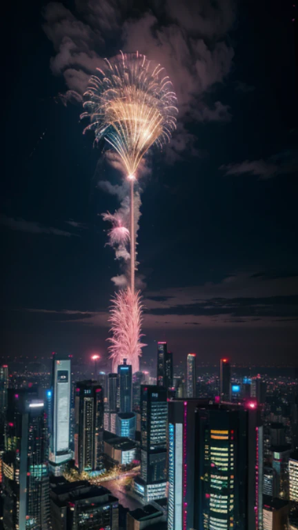 futuristic city of jakarta, magenta, neon glow, futuristic, landscape, masterpieve, 8K
