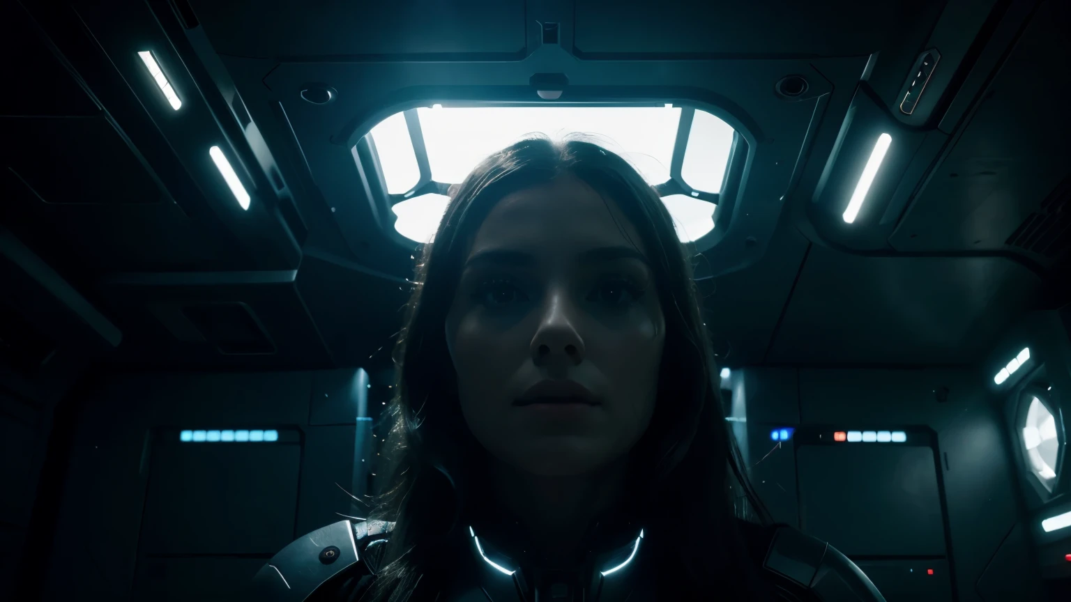 inside a futuristic spaceship head quarter lot of details, dark ambiance, cinematic lights cinematic lights best quality,4k,8k,highres