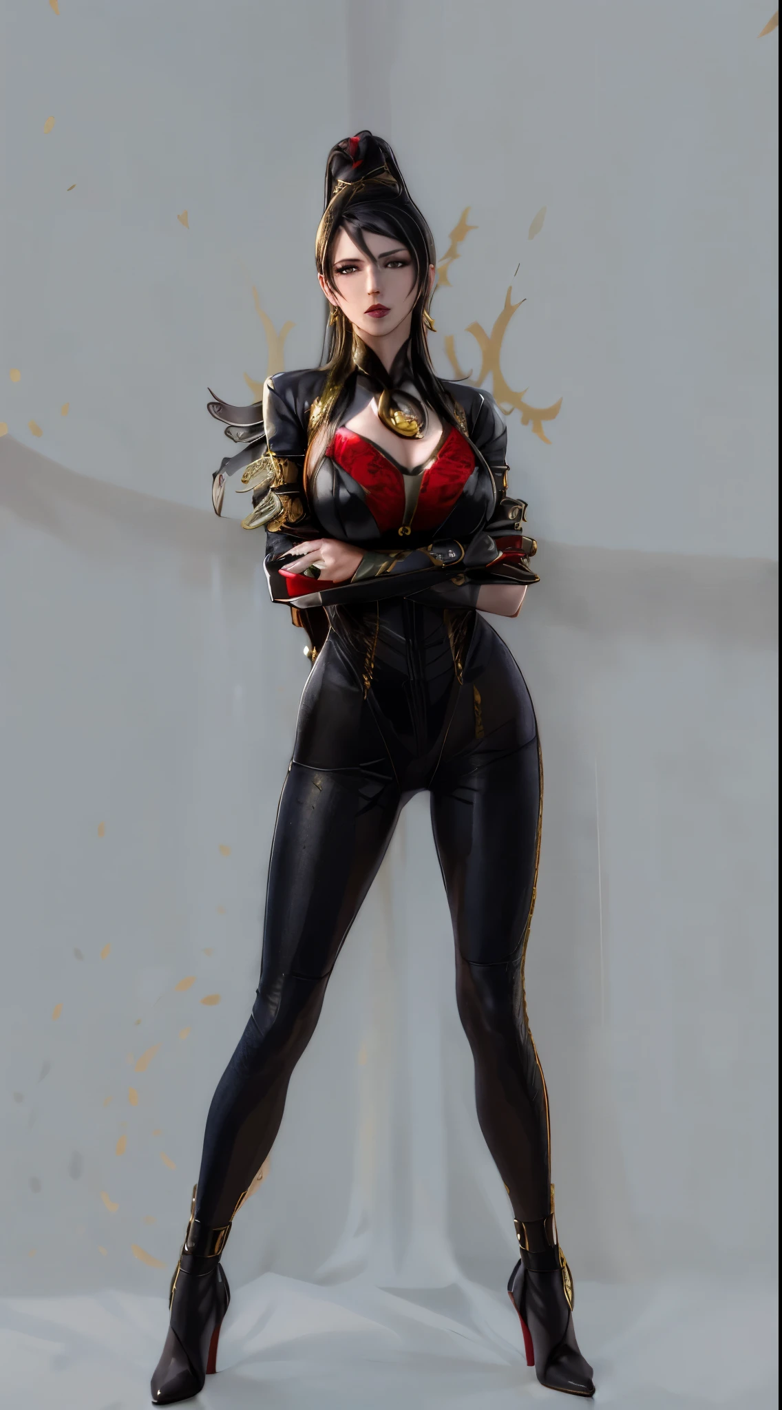 There is a woman in black and gold clothing posing, seductive Tifa lockhart portrait, portrait of Tifa lockhart, Tifa lockhart portrait, Tifa lockhart, Tifa, Characters in The King of Fighters, Tifa lockheart, glamorous Tifa lockheart, Tifa lockhart with white hair, As a character in Tekken, katana zero video game character