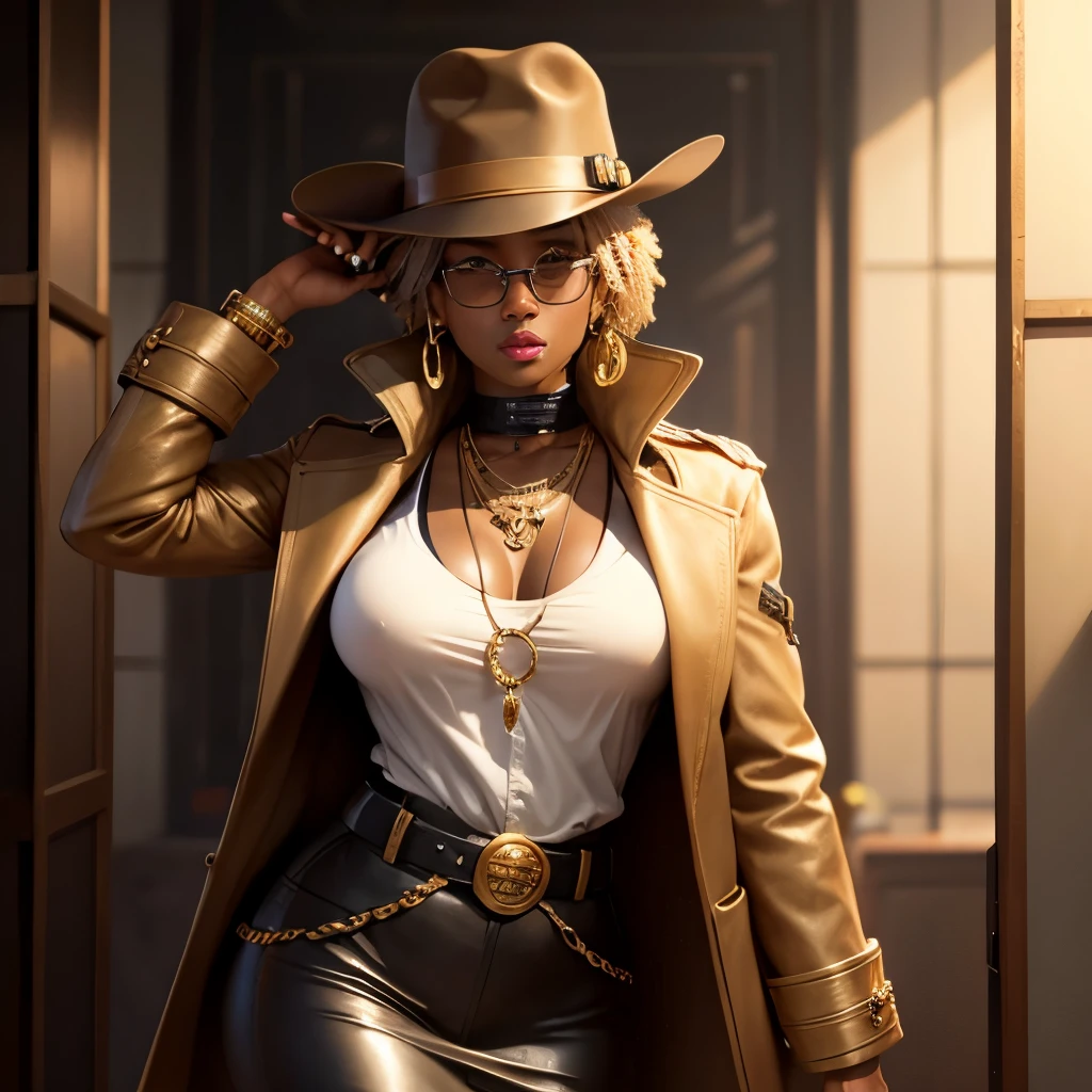 The character sits in a chair,Arm raised, blonde hair (Neck-length hair tied into a horse jacket), pretty pose, Stunning beauty, Pretty face, royal elegant pose, Joyful Gadot was covered in oil and dirt,white business suit, Greasy, Dirty and greasy white suit,White pants stained with dirt,covered in slime,Muddy and dirty,All stained with oil and greasy, (In a striped tiger bikini), (Luxurious classic living room in surroundings) (Sand-tone image)