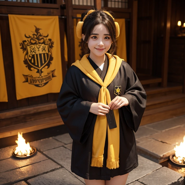spuds wear Hufflepuff robes,very cute,超写实,3d