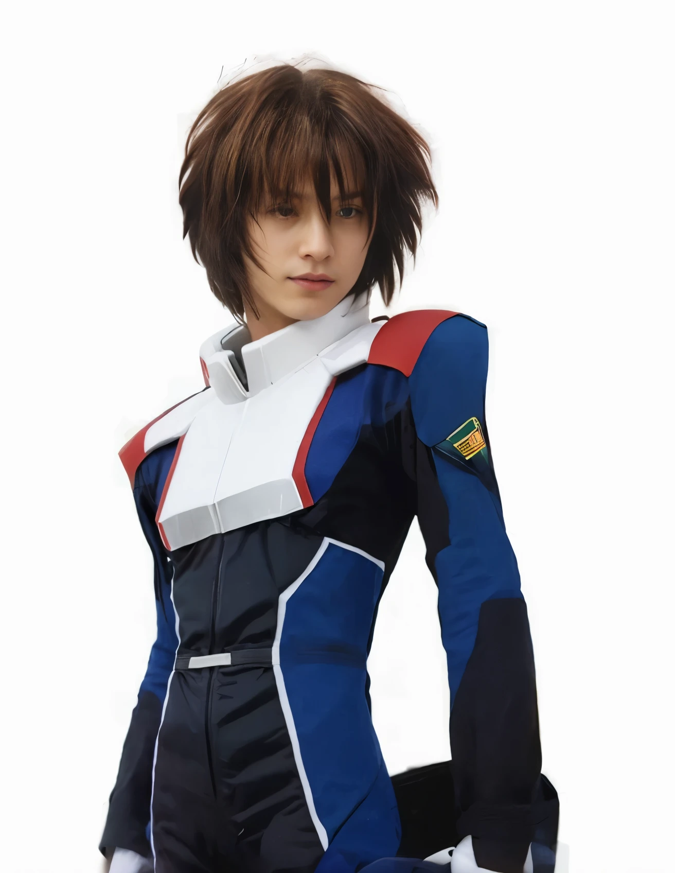 (masterpiece), (realistic), (ultra detailed), ( high reest quality), (photorealistic), (perfect face), (perfect anatomy), man, male, solo, ameican, (((25 years old))), kira yamato from moblie suit gundam SEED, kira yamato, black hair, short side parted hairstyle, (((wearing a space suit))), (((his left hand holds a helmet)))