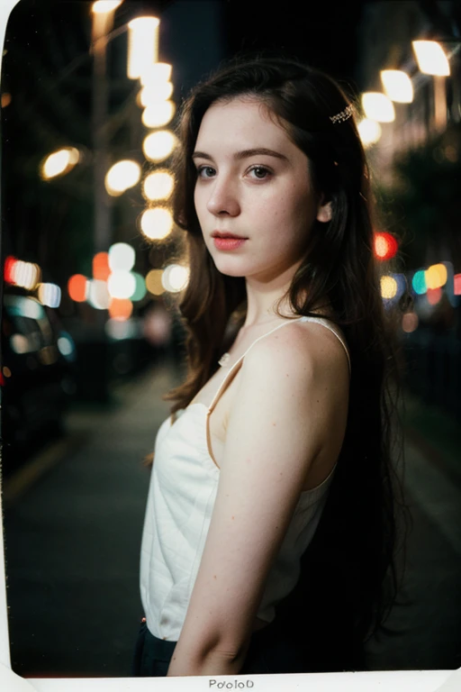 polaroid photo, night photo, photo of 24 y.o beautiful woman, pale skin, bokeh, motion blur