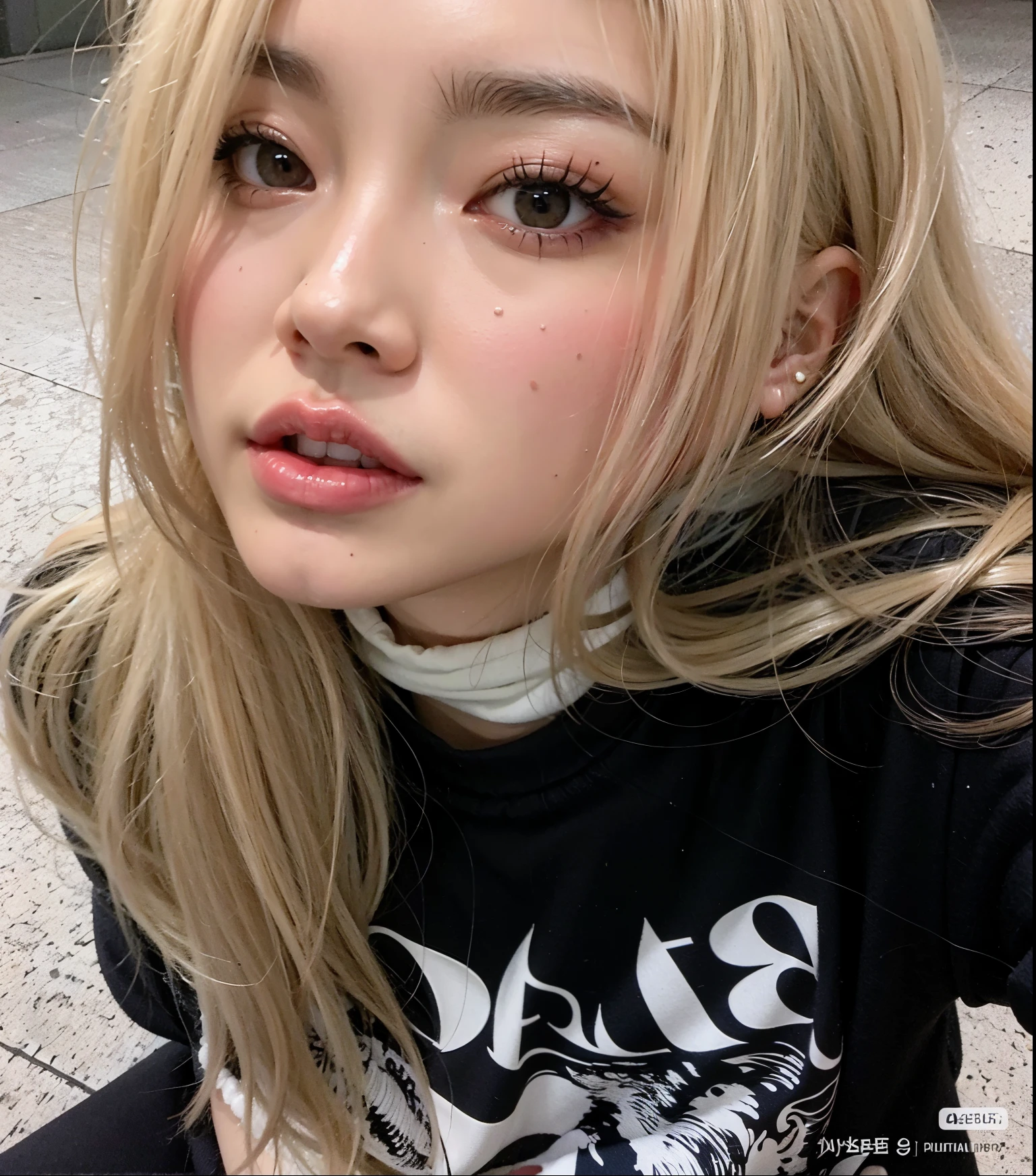 a CLose up of a person with long hair and a black shirt, parque roseanne de blackpink, jossi de blackpink, Lalisa Manoban de Blackpink, cara adorable coreana pálida, portrait of jossi de blackpink, Lalisa Manobal, ulzzang, muchacha coreana, jennie rosa negro, bbwchan, jaeyeon nam, CL, heonhwa choe, rosé blackpink