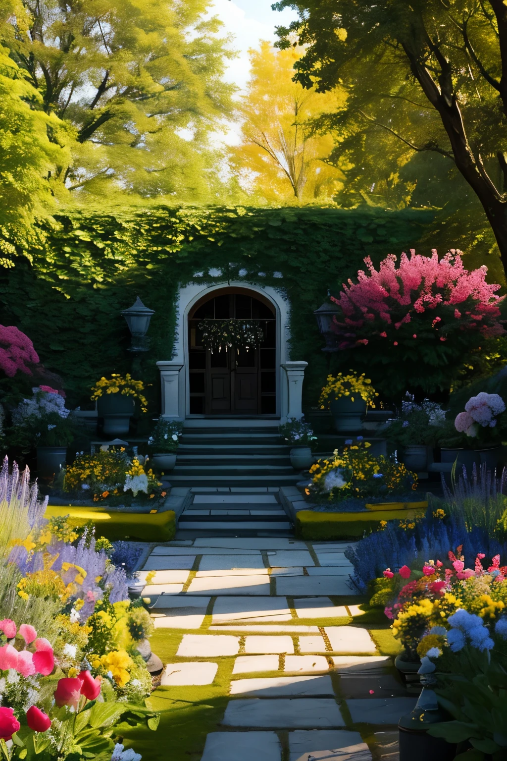 In the final moment, the sorceress succumbed to defeat, and the colors that had been drained from the garden began to resurface. The once gloomy and lifeless landscape was transformed into a more enchanting and vibrant scene than ever before. The foliage regained its rich hues of green, and the flowers bloomed with an exquisite array of reds, blues, and yellows. The sun cast its golden rays upon the scene, the shadows retreated, and the garden shone with a renewed sense of life and vitality. --s2
Intrigued by the transformation, I took a step closer to observe the delicate details of the revived garden