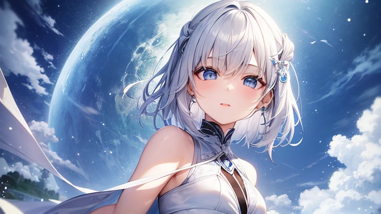 Realiy), (illustratio), (A high resolution), (8K), (The is very detailed), (Most Best Illustration), (beatiful detailed eyes), (best qualtiy), (Hyper-detailing), (tmasterpiece), (the wallpaper), (详细的脸), up of the upper body, Armpits, Thick, short detailed hair, inner colored, 独奏, Simple White Tank Top Girl, Wearing sweat, jpn, huge tit,
