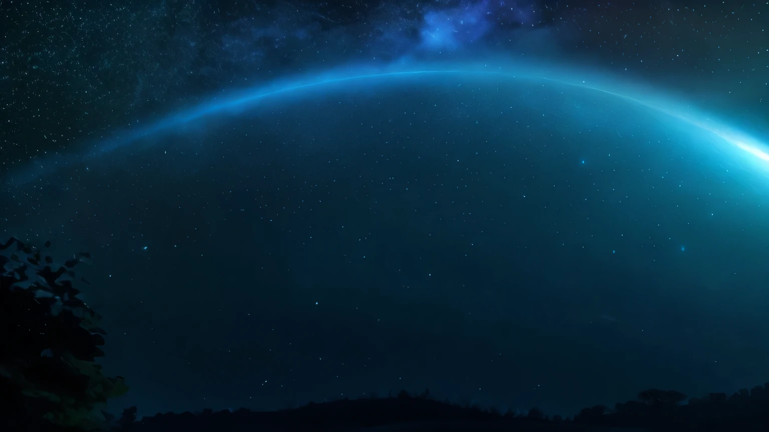 Fantasy starry sky in blue tones,Every planet is clearly visible