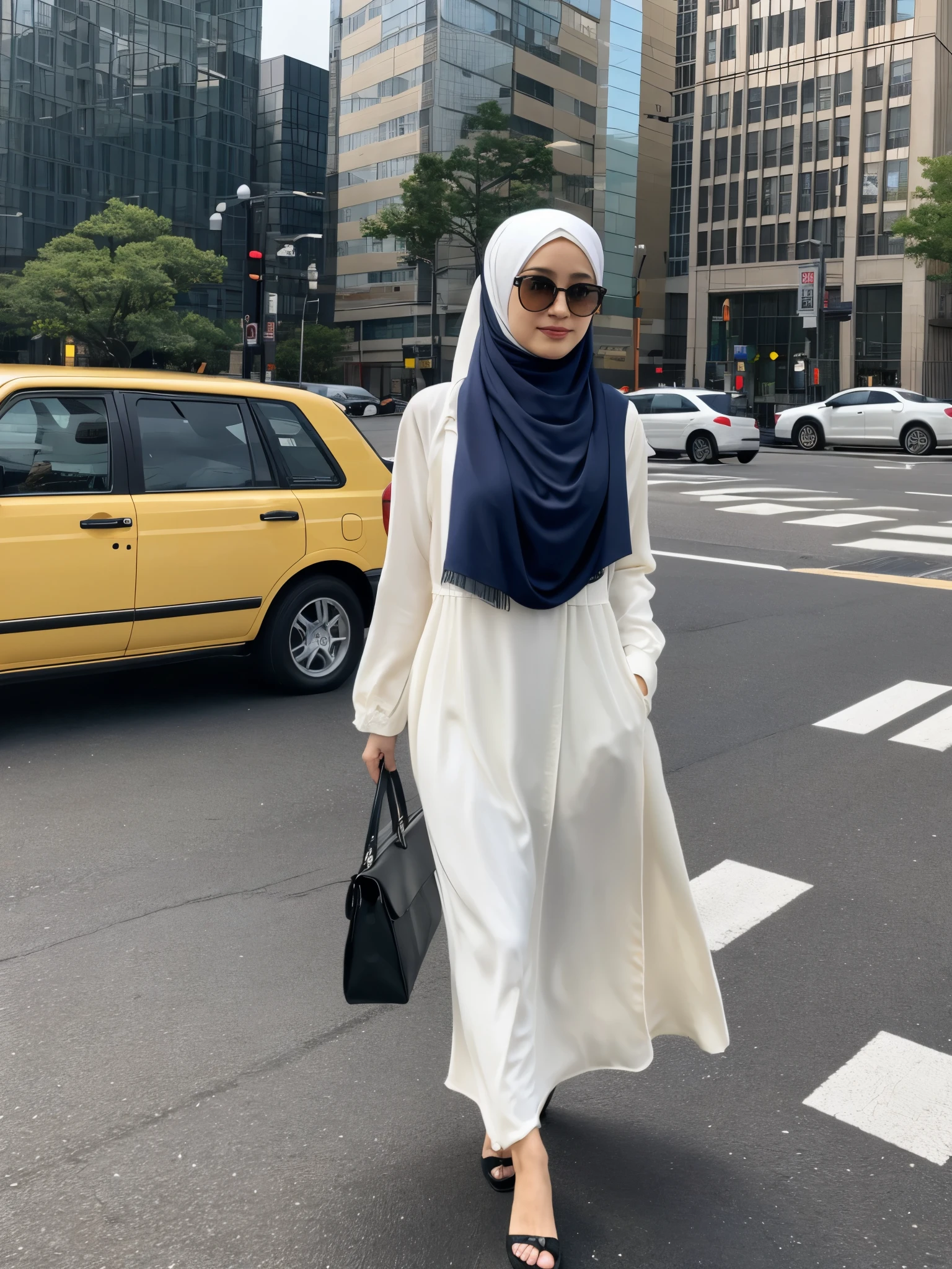 hijab, dress, Tokyo tower