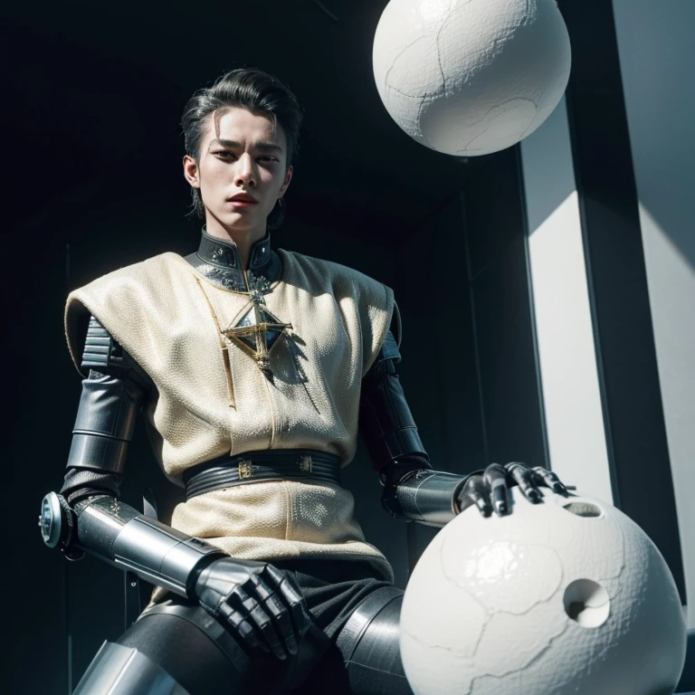 (many boys, empty background, chessboard floor, human chess, checkmate, white pawn kills black king, boys in skintight bodysuits representing their respective chesspieces:1.35)