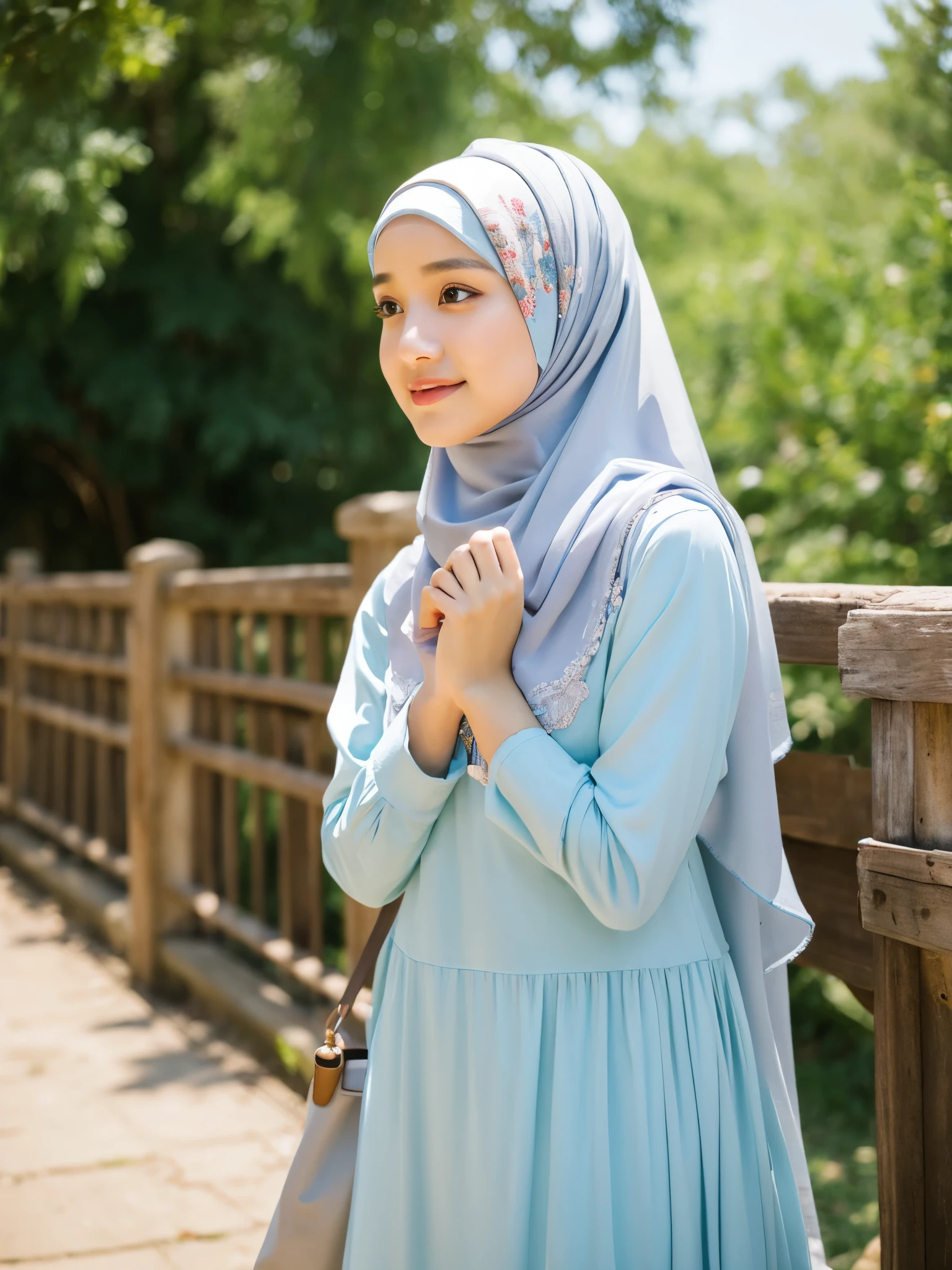 hijab, dress, zoo