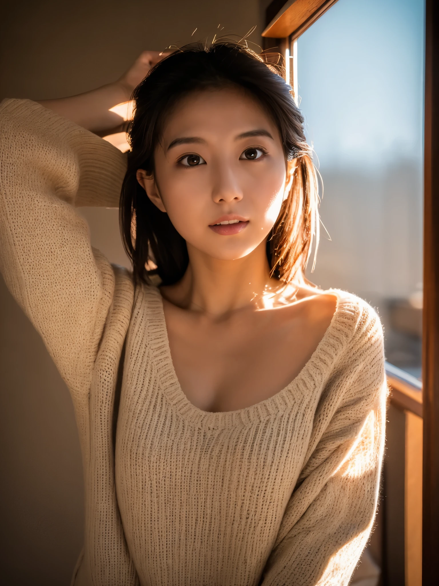 masterpiece, Highest quality, Photorealistic, Very detailed, In detail, High resolution, 8k wallpaper, Professional, High level of detail, One Girl, Skinny Japanese woman, ((Look forward)), Collarbone Detail, Perfect Face, Straight hair, (Look straight at the camera),(full nude;1.7),(whole body:1.2)