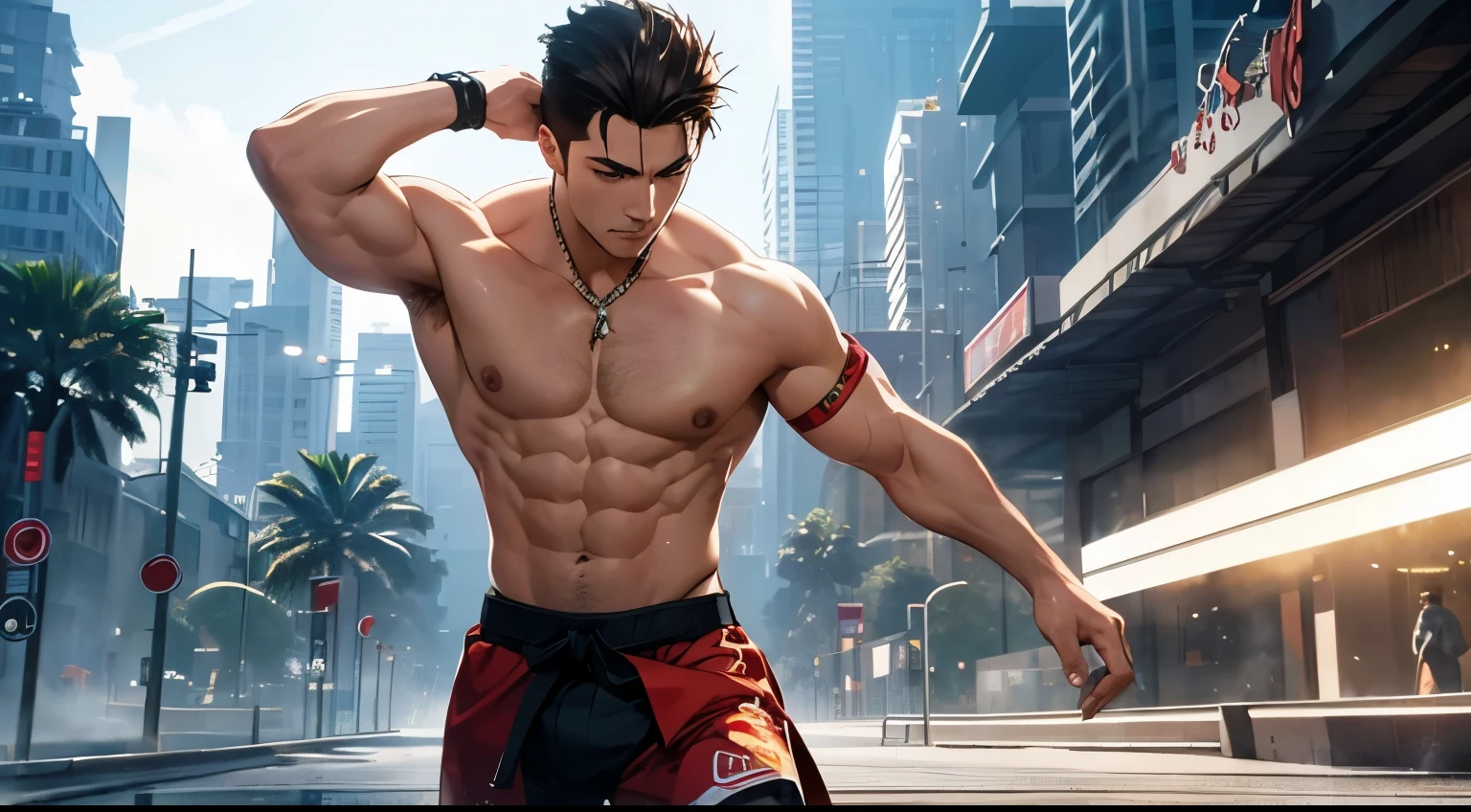 handsome muscular martial artist