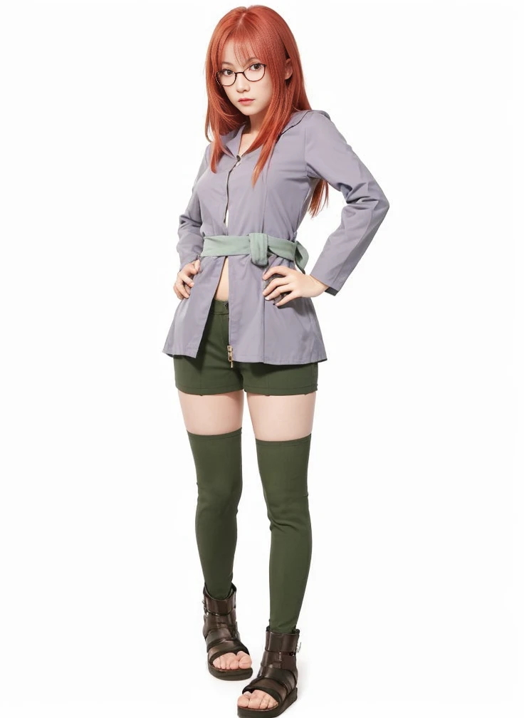 Masterpiece ,bests quality,realistic,1girl,karin in naruto,long hair ,red hair ,clothes,deatiled clothes,glasses ,red eye 