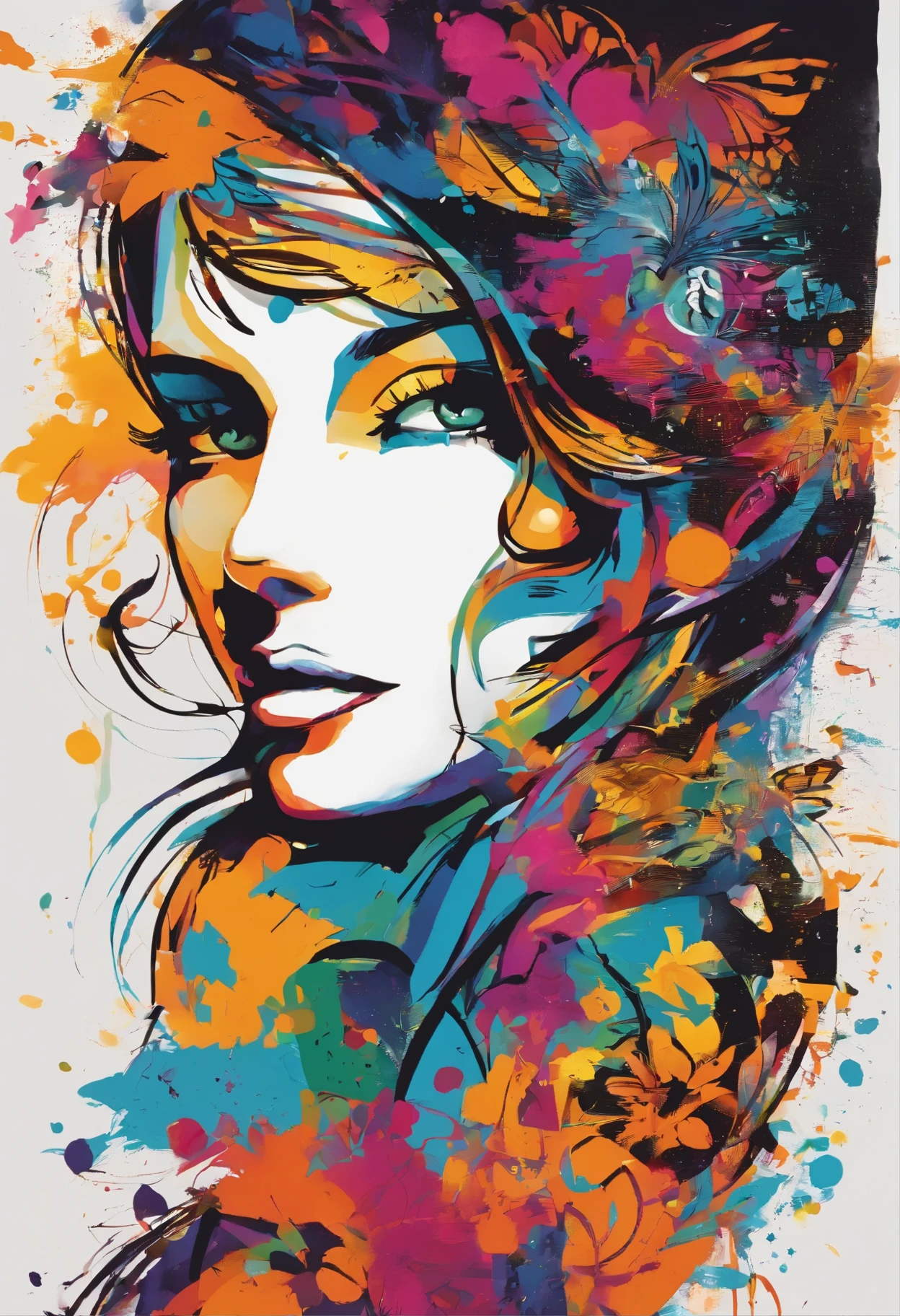 mulher negra, elegante, vivid colors,sereno,lua cheia brilhante ao lado direito, Magic, elegante, Borboletas,lua cheia, flores florescendo, em movimento, Dramatic, corpo inteiro, organic composition