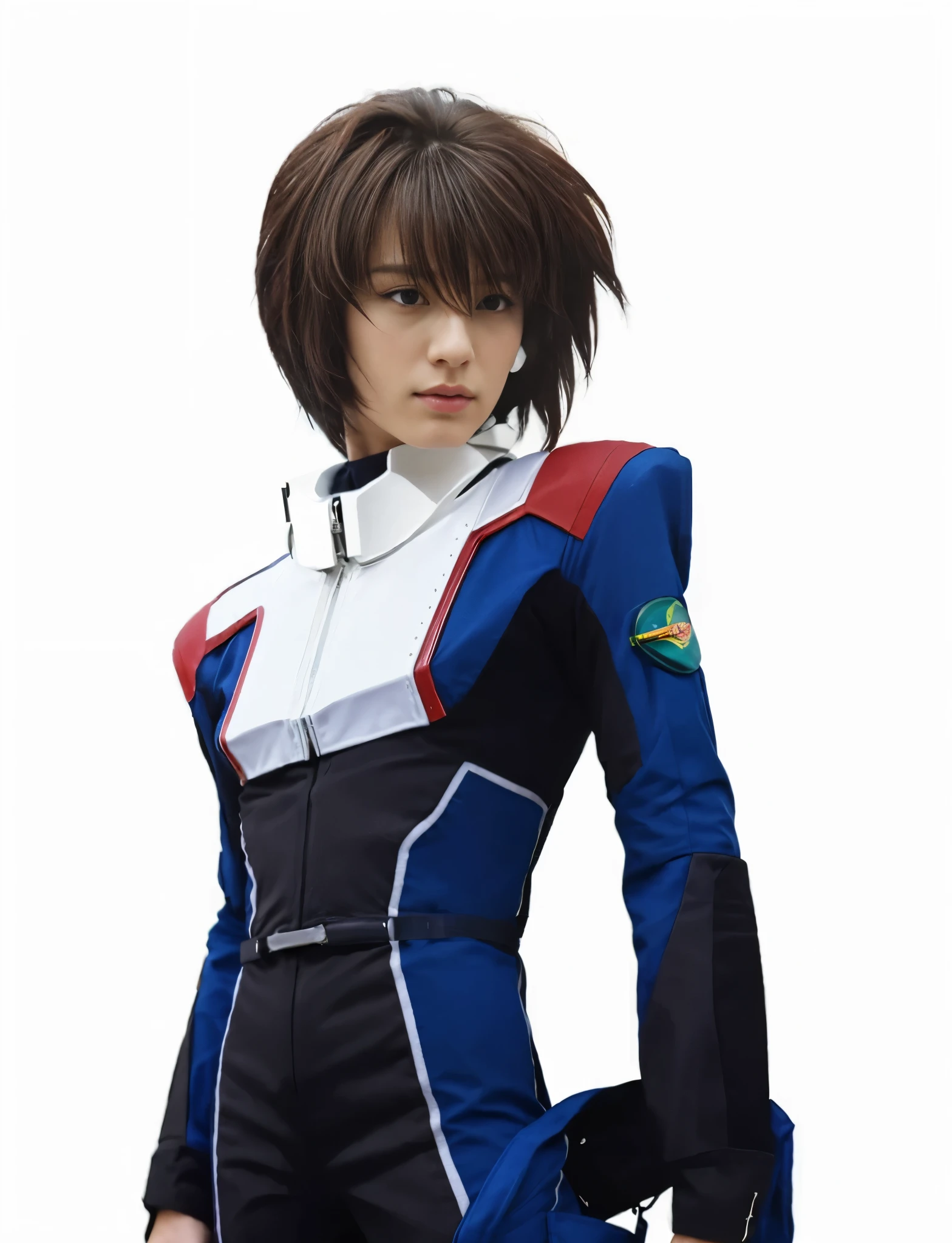 (masterpiece), (realistic), (ultra detailed), ( high reest quality), (photorealistic), (perfect face), (perfect anatomy), (((man))), (((male))), solo, (((25 years old))), kira yamato from moblie suit gundam SEED, kira yamato, black hair, short side parted hairstyle, (((wearing a space suit))), (((The character's right hand pushes a space helmet. The character is in a spaceship)))