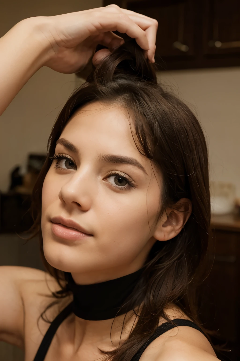 Girl, nude, facial hair