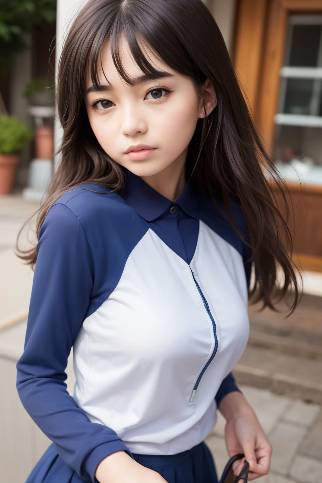 1 schoolgirl、sailor suit、(masterpiece: 1.1)、(highest quality: 1.1)、(high skin detail)、(highest quality:1.0)、(ultra high resolution:1.0)、(Realism:1.0)、(Super detailed:1.0)、(8K、Raw photo:1.1)