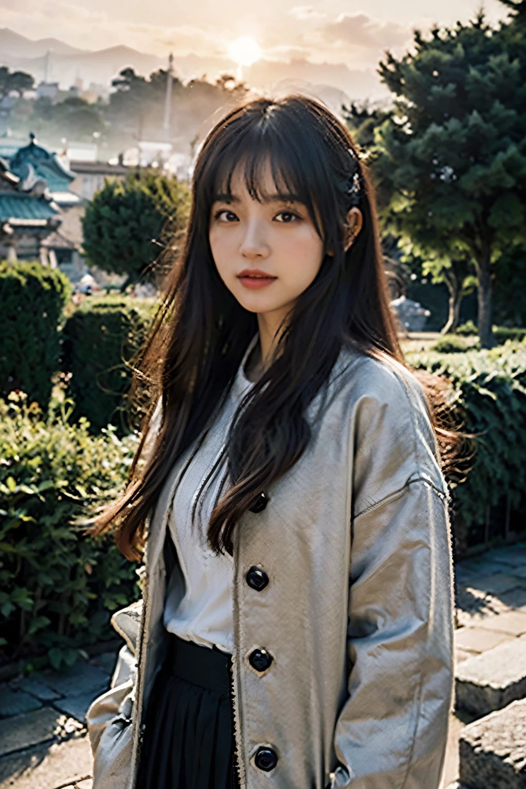 best quality,masterpiece,1girl of the Imaginative Macanese Women Page,Hair quality,The background is a unique slate,at sunrise,cartoon shading,relief effect,ultra high resolution,Extremely detailed official Unity 8K wallpapers,ultra high resolution,super high quality,