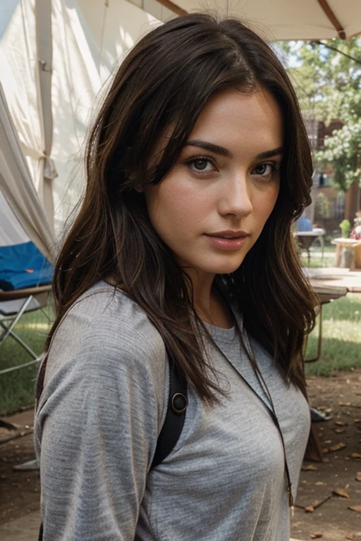 brunette woman sitting