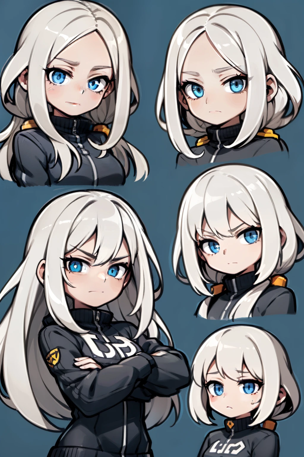 Cute girl avatar,Emoji pack,(glasses),((9 emojis,emoji sheet of,Align arrangement)),(9 poses and expressions),(grieves,astonishment,having fun,exhilarated,big laughter,Angry,doubt,Touch your head,Sell moe, cute),Anthropomorphic style,Black strokes,Different emotions,9 poses and expressions,8K,White hair,Medium hair,Blue eyes, White collared shirt,(((straight hair)))