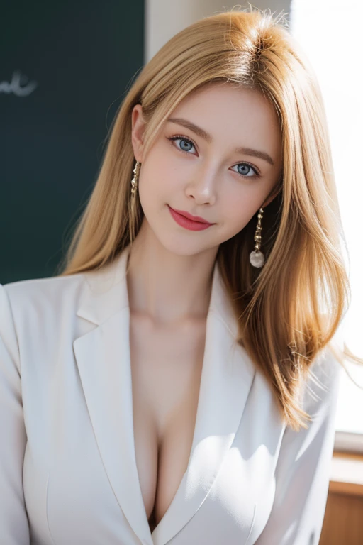 masterpiece,Highest image quality,Super details,sexy smile,amazing face and eyes,(Extremely detailed beautiful face), (The sexiest look), Snow-white breasts,Naked room,(best quality:1.4), (Super detailed), (Extremely detailed CG unified 8k wallpaper), The content is very detailed, original photo, Professional photography, ((business suit)), (Open business shirt), Indoor and below, (Office room, Dark Night Classroom,), (night sky), depth of field,Blushed,raised eyebrows,very shy,Blonde hair, blue eyes,Ruddy complexion,looking at the audience,Dreamcatcher earrings,epic,concept art,best quality ,extremely delicate and beautiful, Very detailed,best quality, official art, Extremely detailed CG unified 8k wallpaper, Huge files big and small , Super detailed, high resolution,positive focus,Blonde hair, blue eyes,Beautiful and delicate face,sparkling eyes,The most beautiful woman in the world,Mature lady,pretty smile,Expose the lower half of the bulb,Round and plump breast balls,firm breast balls,