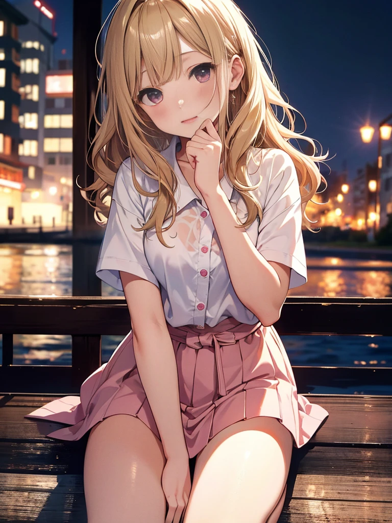 photo realistic, photo realistic, photo realistic, (masterpiece,best quality:1.4),(8k,raw photo,photo realistic:1.2),Not Safe for Work, detailed skin,detailed face,1girl,Japanese idol,cute face,NSFW,SEX,photo realistic, photo realistic, photo realistic, (masterpiece,best quality:1.4),(8k,raw photo,photo realistic:1.2),Not Safe for Work, detailed skin,detailed face,1girl,Japanese idol,cute face, Pink Mini skirt, (((No Panties))), twat, Open twat, happy, medium bob, sitting on the floor grasping one's knees, blonde hair, ((wavy hair)), arms behind back, shirt lift, blowjob